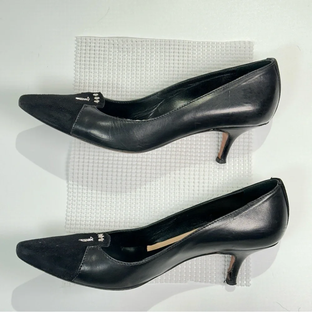 Trussardi work pumps Italian leather suede pointed toe EU 39